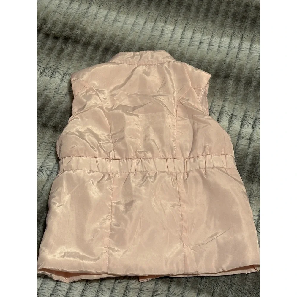 7 For All Mankind Girls Toddler Pink Puffer Vest Mock Neck Elastic Waist Size 4T
